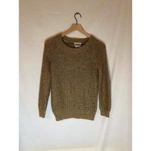 Wallace Womens Pullover Sweater Brown Metallic Yarn Thread Mohair Blend Size XS